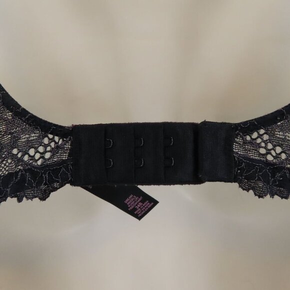 Victorias Secret 34B Dream Angels Push Up Black Lace Trim Bra Underwire Padded - Picture 8 of 14